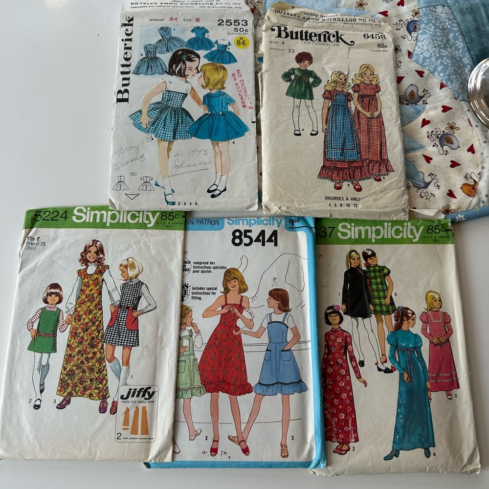 Lot of vintage girls patterns Simplicity and Butterick